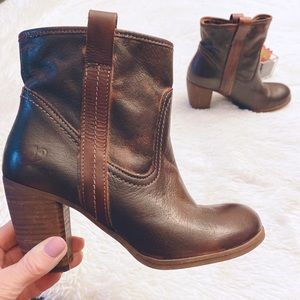 NEW FELMINI x Anthropologie Tobacco Leather Heel luxury ankle bootie women sz 6